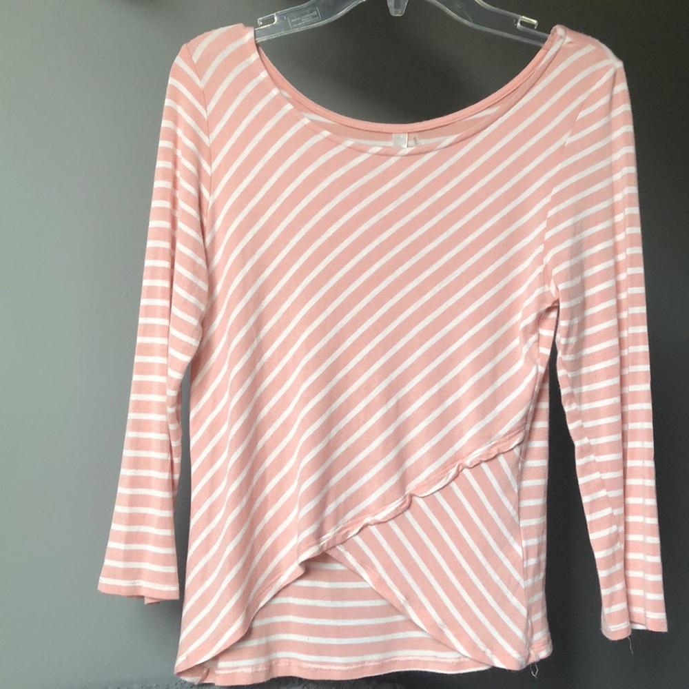 Pink & White Striped Top 🌸